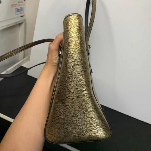 Coach Gold Metallic Turnlock Tote - Picture 14 of 16